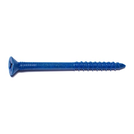 Tapcon Concrete Screw, 1/4 Dia., Flat, 3 1/4 In L, Steel Blue Ruspert, 100 PK